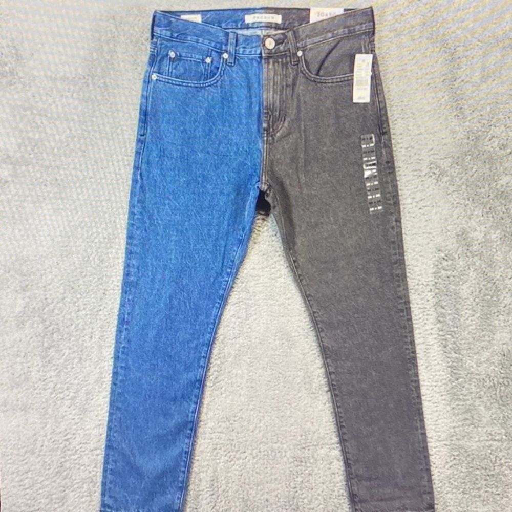 PacSun Blue and Black Skinny Jeans